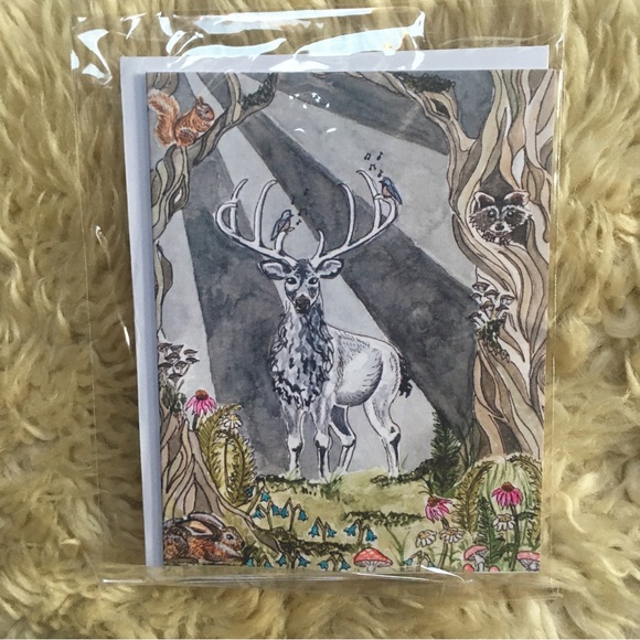 Wildflower Co. Art Greeting Cards Pack of 4 “In the Forest” Collection - Picture 2 of 6